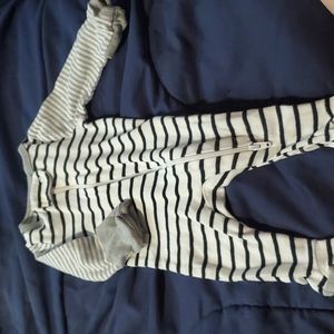 Cloud island new born footie pajamas.  Grey and black stripes.